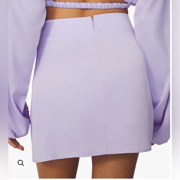 We Wore‎ What Mini Slip Satin Charmeuse Skirt Heather Purple, Size Small, NWT - Picture 3 of 13